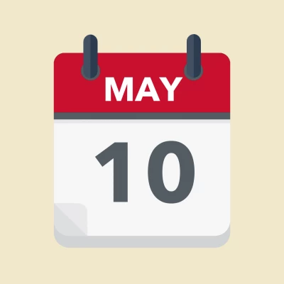 Calendar icon showing 10th May